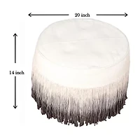 LR Home Levi Handmade Ombre Modern Cotton Medium Pouf Ombre Ottoman