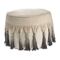 LR Home Levi Handmade Ombre Modern Cotton Medium Pouf Ombre Ottoman