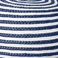 LR Home Ellie Handmade Striped Bohemian Jute Medium Pouf Ottoman