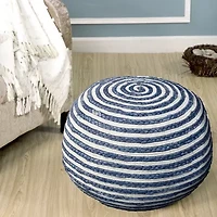 LR Home Ellie 14" Handmade Jute Pouf