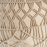 LR Home Wilhelmine Handmade Floral Bohemian Cotton Blend Medium Pouf Ottoman