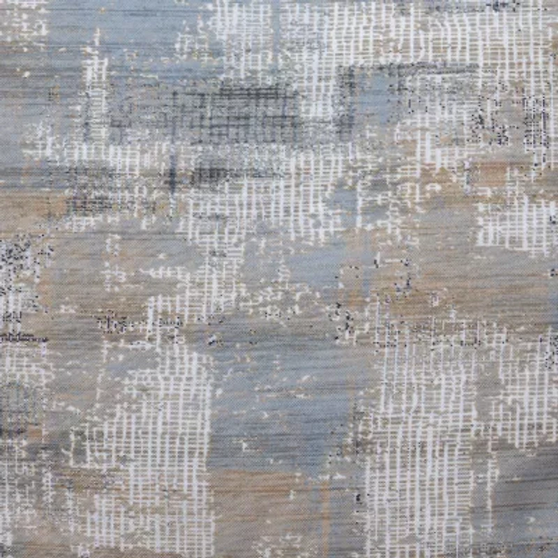 LR Home Winston Hand-Woven Cotton Medium Pouf Abstract Ottoman