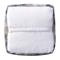 LR Home Winston Hand-Woven Cotton Medium Pouf Abstract Ottoman