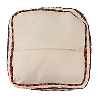 LR Home Sofia Handmade Striped Bohemian Jute Blend Medium Pouf Striped Ottoman