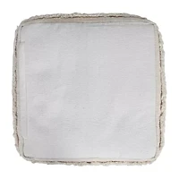 LR Home Sunny Handmade Contemporary Cotton Medium Pouf Striped Ottoman