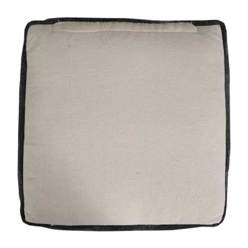 LR Home Vanessa Handmade Contemporary Cotton Medium Pouf Geometric Ottoman