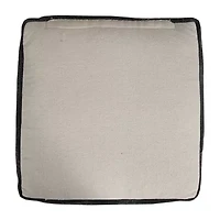 LR Home Vanessa Handmade Contemporary Cotton Medium Pouf Geometric Ottoman