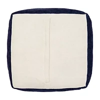 LR Home Victoria Power-Loomed  Polyester Blend Medium Pouf Geometric Ottoman