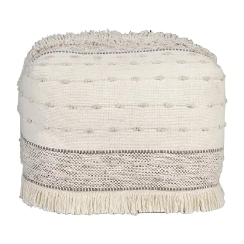 LR Home Tristan Handmade Cotton Blend Pouf