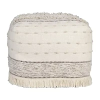 LR Home Tristan Handmade Cotton Blend Pouf