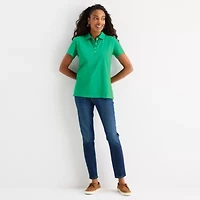 St. John's Bay Womens Short Sleeve Polo Shirt
