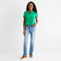 St. John's Bay Womens Short Sleeve Polo Shirt