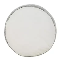 LR Home Bora Handmade Polyester Medium Pouf Striped Ottoman