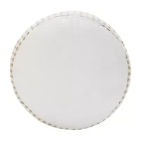 LR Home Naples Handmade Dots Transitional Jute Blend Medium Pouf Dots Ottoman