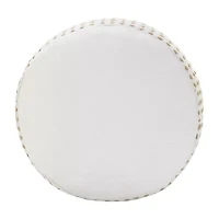 LR Home Naples Handmade Dots Transitional Jute Blend Medium Pouf Dots Ottoman