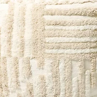 LR Home Vincenzo Power-Loomed Modern Cotton Medium Pouf Striped Ottoman