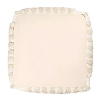 LR Home Vincenzo Power-Loomed Modern Cotton Medium Pouf Striped Ottoman