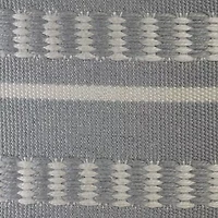 LR Home Belgravia Handmade Striped Farmhouse Polyester Large Pouf Ottoman