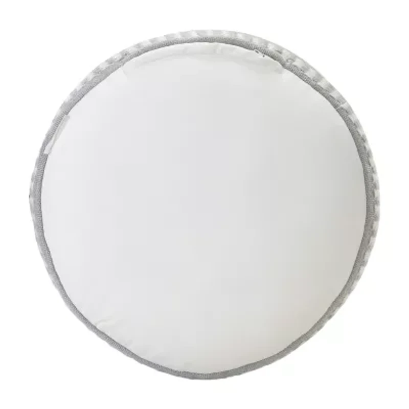 LR Home Belgravia Handmade Striped Farmhouse Polyester Large Pouf Ottoman