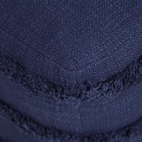 LR Home Surrey Handmade Striped Contemporary Cotton Medium Pouf Striped Ottoman