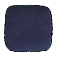 LR Home Surrey Handmade Striped Contemporary Cotton Medium Pouf Striped Ottoman