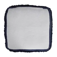 LR Home Surrey Handmade Striped Contemporary Cotton Medium Pouf Striped Ottoman