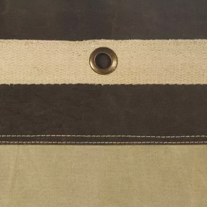 LR Home Holland Handmade Industrial Cotton Large Pouf Striped Ottoman