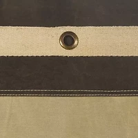 LR Home Holland Handmade Industrial Cotton Large Pouf Striped Ottoman