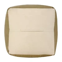 LR Home Holland Handmade Industrial Cotton Large Pouf Striped Ottoman