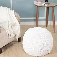 LR Home Leilani Handmade Solid Transitional Cotton Medium Pouf Ottoman