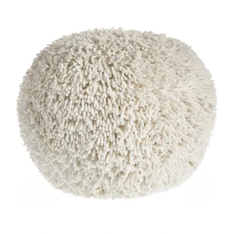 LR Home Leilani Handmade Solid Transitional Cotton Medium Pouf Ottoman