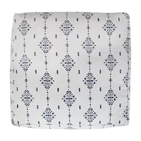 LR Home Torquil Hand-Woven Tribal Bohemian Cotton Medium Pouf Ottoman