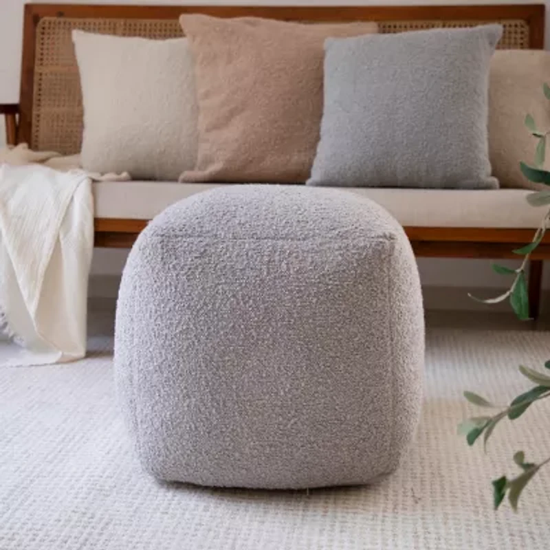 LR Home Albert Handmade Polyester Medium Pouf Ottoman
