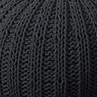 LR Home Montra Handmade Cableknit Contemporary Cotton Medium Pouf Ottoman