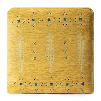 LR Home Vincent Power-Loomed Bohemian Polyester Blend Medium Pouf Geometric Ottoman