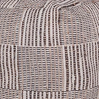 LR Home Emily Handmade Geometric Contemporary Cotton And Jute Medium Pouf Geometric Ottoman