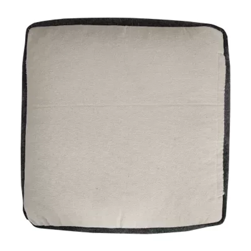 LR Home Vasilisa Handmade Geometric Contemporary Cotton Medium Pouf Geometric Ottoman