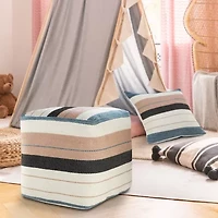 LR Home Caerwyn 20" Handmade Polyester Pouf