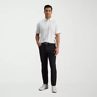 Haggar The Active Series City Flex 5 Pocket Cotton Traveler Mens Comfort Waistband Straight Fit Flat Front Pant