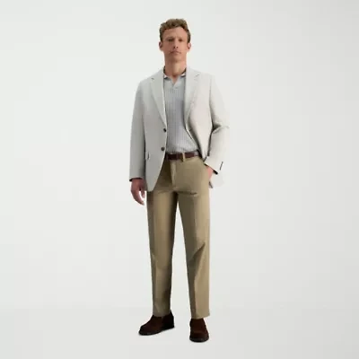 Haggar Cool 18 Pro Mens Comfort Waistband Straight Fit Flat Front Pant