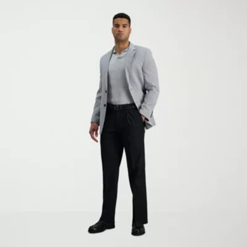 Haggar Premium No Iron Khaki Mens Classic Fit Pleated Pant