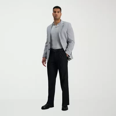 Haggar Premium No Iron Khaki Mens Classic Fit Pleated Pant