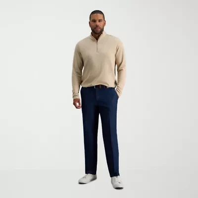 Haggar Stretch Denim Mens Classic Fit Flat Front Pant