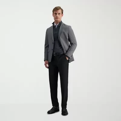 Haggar Cool 18 Pro Mens Comfort Waistband Slim Fit Flat Front Pant