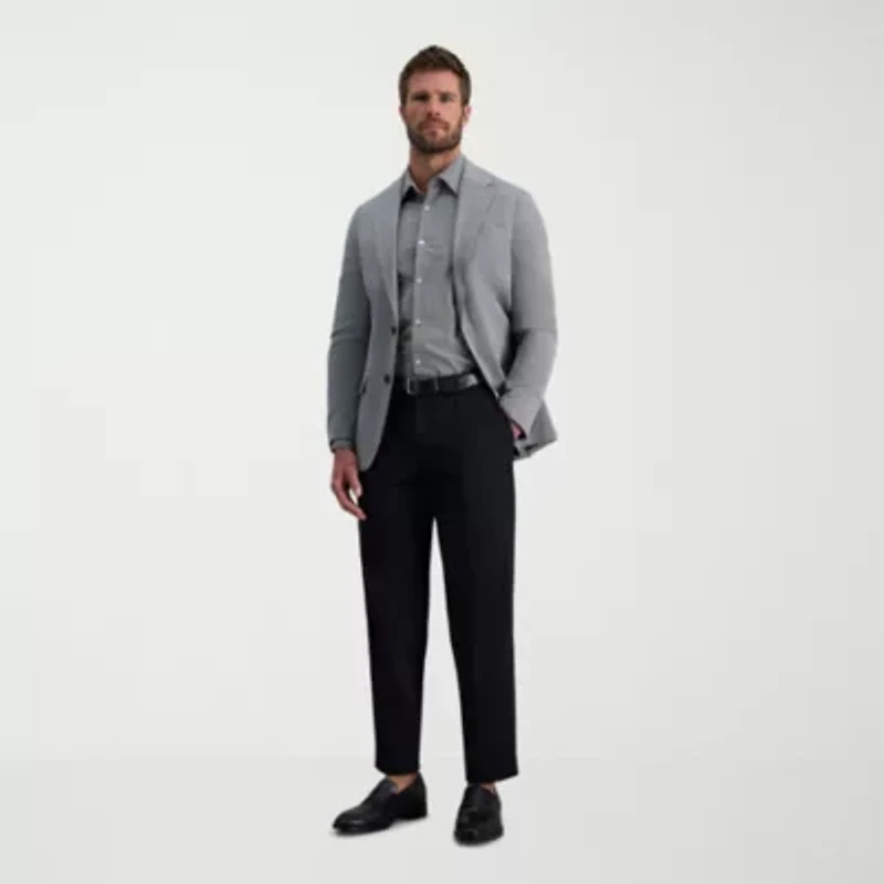 Haggar Iron Free Premium Khaki Mens Classic Fit Pleated Pant