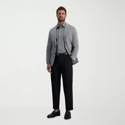 Haggar Iron Free Premium Khaki Mens Classic Fit Pleated Pant