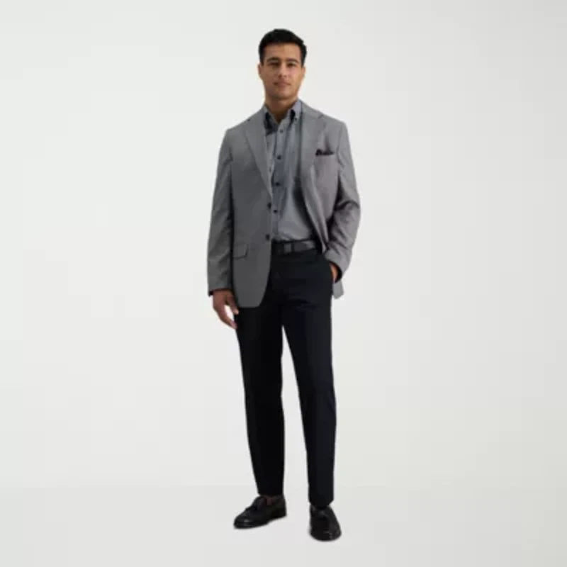 Haggar Iron Free Premium Khaki Mens Comfort Waistband Straight Fit Flat Front Pant