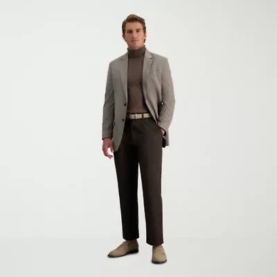 Haggar Cool Right Performance Flex Mens Classic Fit Pleated Pant