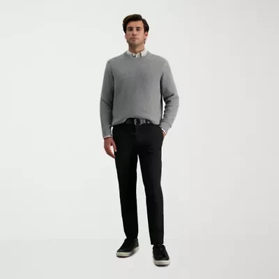Haggar Cool Right Performance Flex Mens Comfort Waistband Straight Fit Flat Front Pant