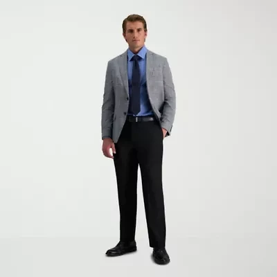 Haggar E-CLO Stria Mens Classic Fit Dress Flat Front Pant